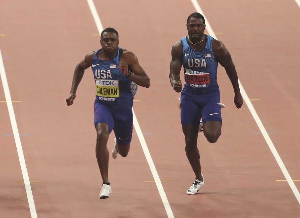 Christian Coleman a Justin Gatlin v boji o zlato