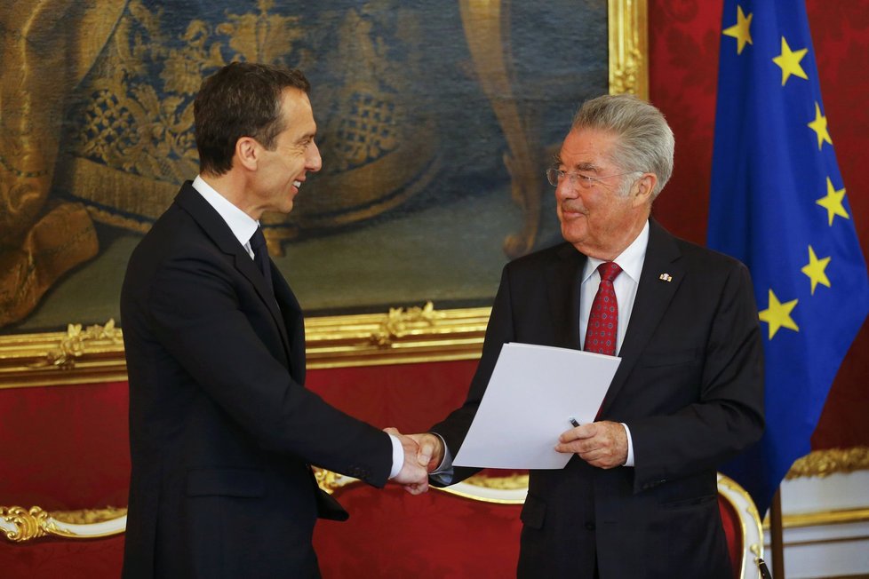 Rakouský kancléř Christian Kern a bývalý prezident Heinz Fischer