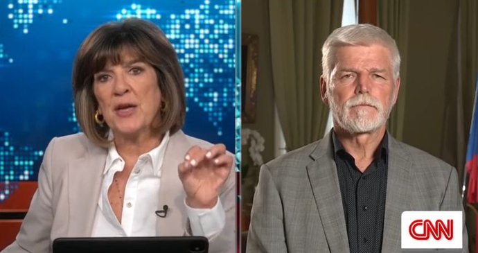 Petr Pavel v rozhovoru pro Christiane Amanpourovou ze CNN (2. 9. 2026).