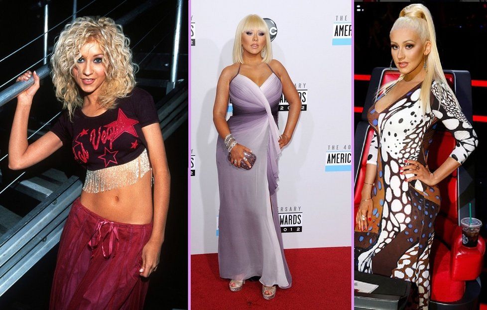 Christina na začátku své kariéry v roce 2000, 2012 a nyní.