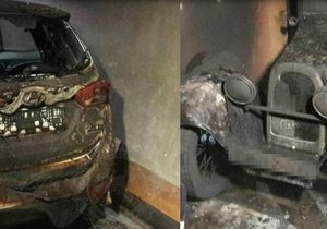 Veterán v garáži po vyjížďce shořel, poškodil i druhé auto. Škoda dosáhla jednoho milionu korun.
