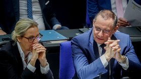 Spolupředsedové AfD Alice Weidel a Tino Chrupalla