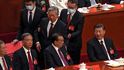 Čínského experzidenta Chu Ťin-chao vyvedli během sjezdu komunistů ze sálu (22.10.2022)