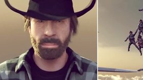 Chuck Norris překonal Van Dammovu roznožku.