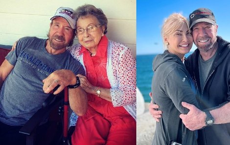Chuck Norris  prostřednictvím Facebooku zveřejnil fotografie  manželky Geny a své matky Wilmy
