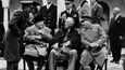 Churchill, Roosevelt a Stalin na jaltské konferenci 4. února 1945