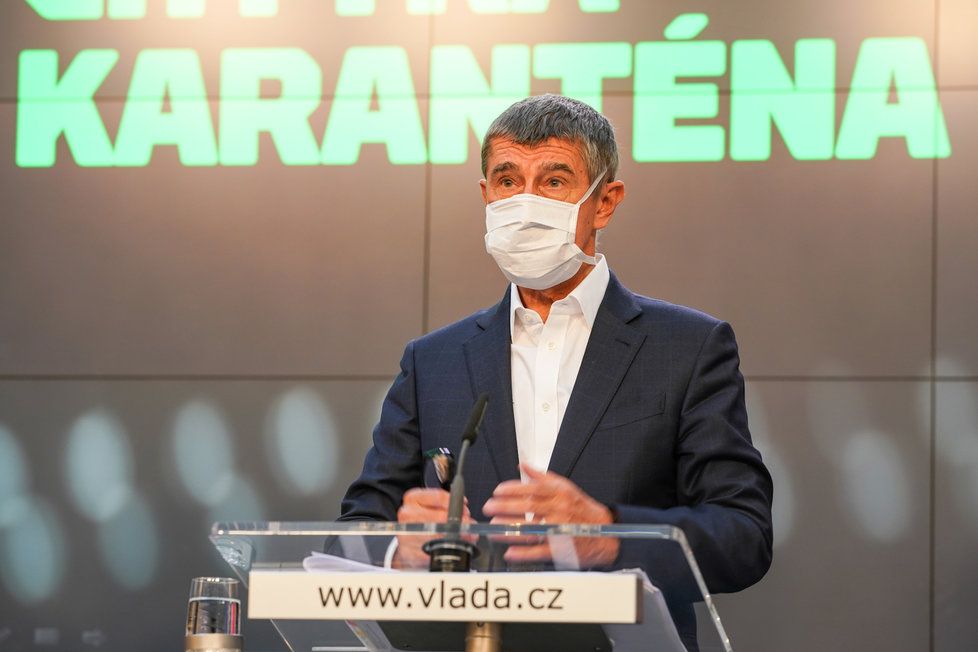 Tisková konference k projektu Chytrá karanténa: Premiér a šéf ANO Andrej Babiš (7. května 2020)