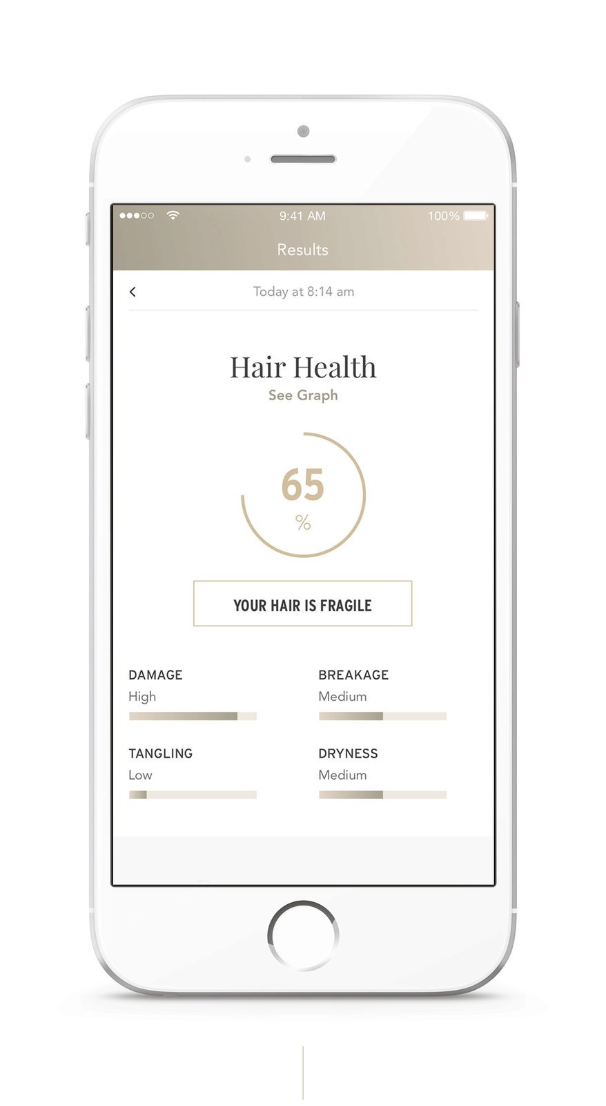 Aplikace sleduje nejrůznější parametry kvality vašich vlasů