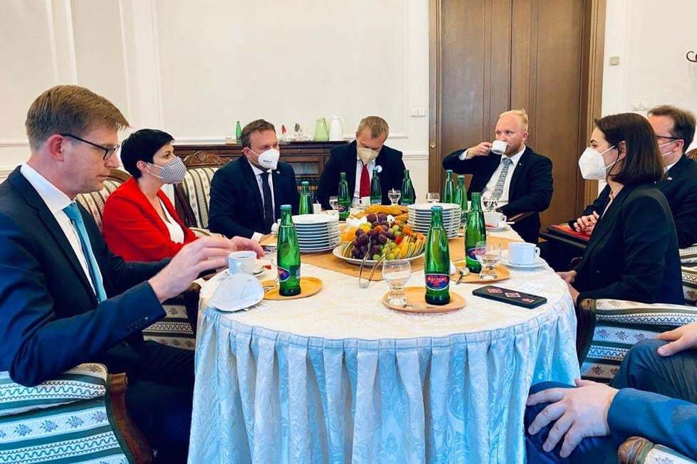 Vůdkyně běloruské opozice na návštěvě v Praze