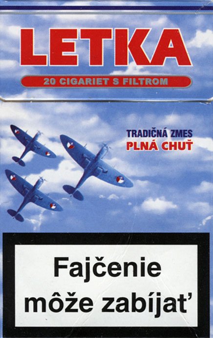 Letka Levná a bezfiltrová značka. *Měla charakteristický modrý obal se třemi stíhačkami. *»Letky« znovu ožily na Slovensku.
