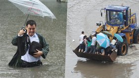 V Číně řádí záplavy, desítky tisíc lidí v ohrožení.