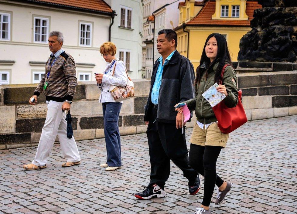 Čínští turisté v Praze.