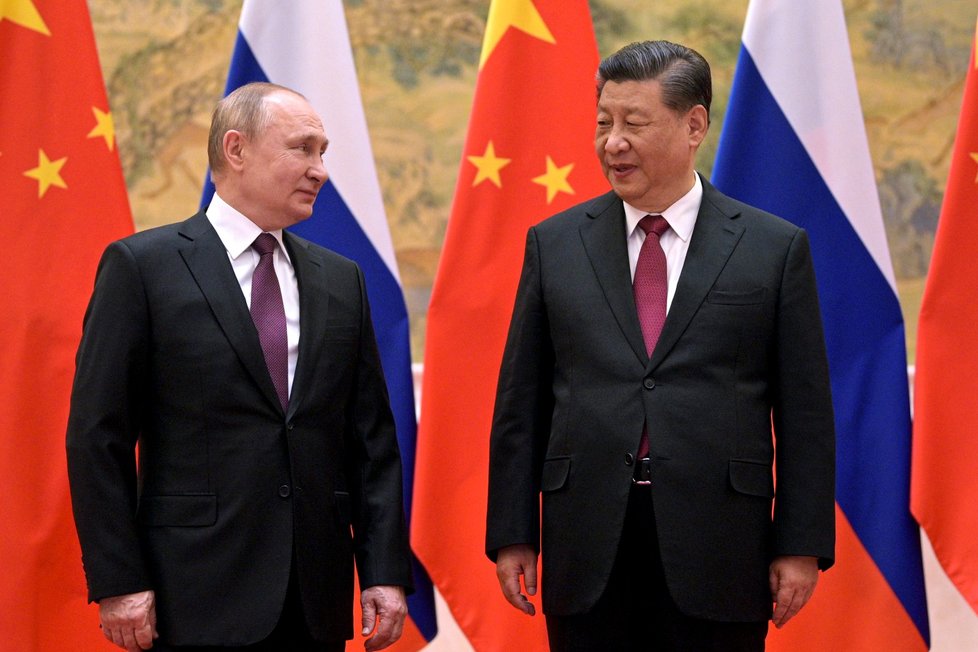 Čínský prezident Si Ťin-pching s Vladimirem Putinem