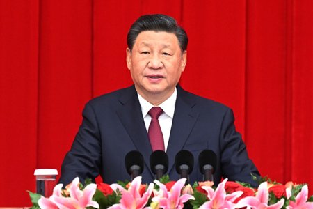 Si Ťin-pching při novoročním projevu 2022.