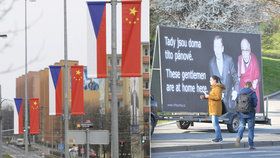Čínské vlajky opět vlají. Prezidenta uvítají ale i dalajláma s Havlem