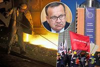 Propouštění a likvidace českého průmyslu: Oceláři vyrazí protestovat do Bruselu