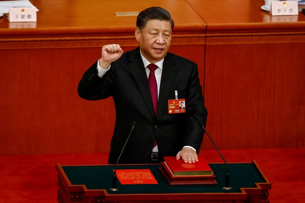 Si Ťin-pching v parlamentu (10. 3. 2023)