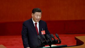 Čínský prezident  Si Ťin-pching na sjezdu komunistické strany