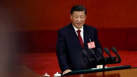 Čínský prezident  Si Ťin-pching na sjezdu komunistické strany