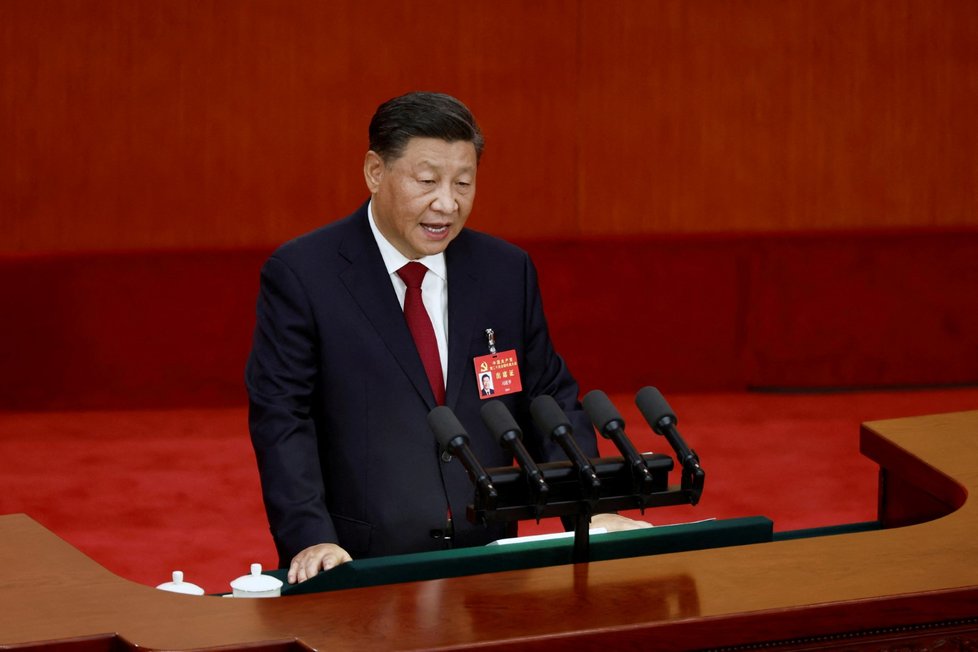 Čínský prezident  Si Ťin-pching na sjezdu komunistické strany.