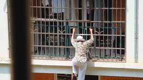 Jedinou přístupovou cestou do bytu důchodkyně je zamřížovaný balkon
