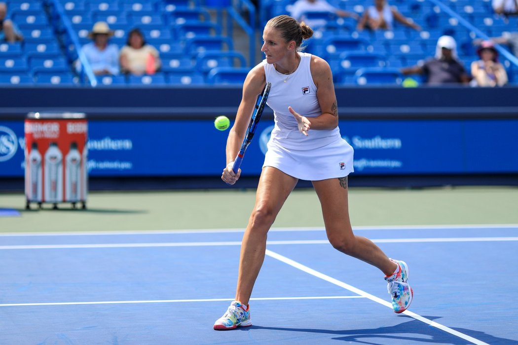 Karolína Plíšková během semifinále turnaje v Cincinnati