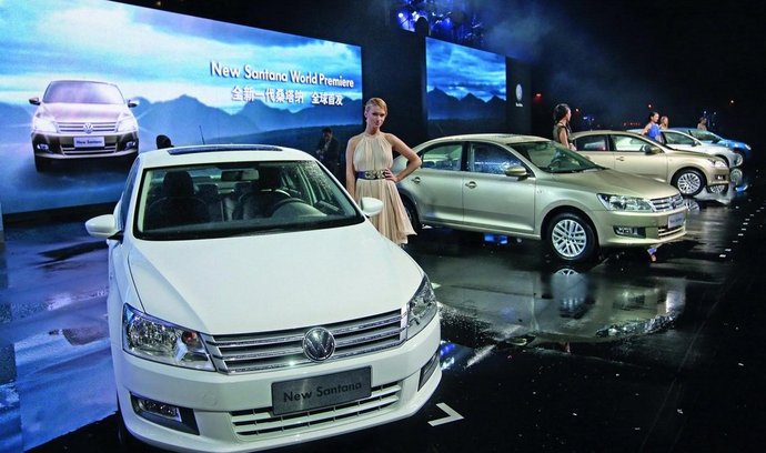 Čínská premiéra nového Volkswagenu Santana (reprofoto: Autorevue)