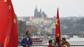 Podporovatelé čínského prezidenta v Praze