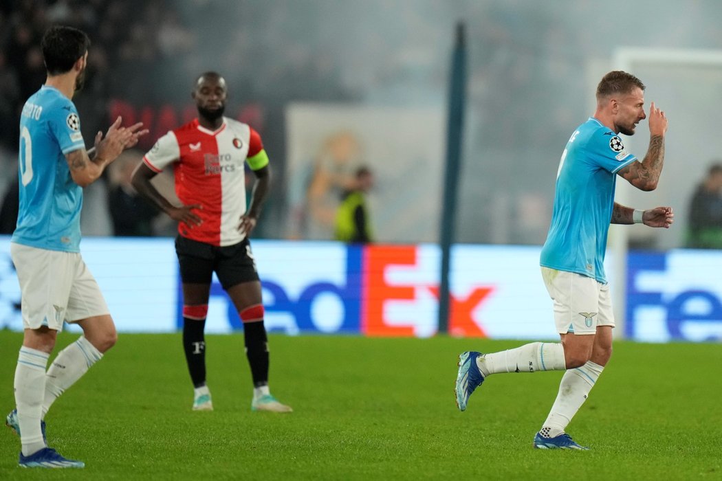Ciro Immobile poslal Lazio v zápase proti Feyenoordu do vedení