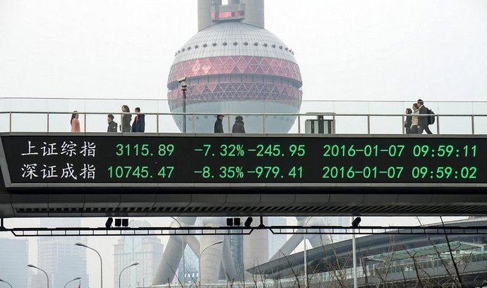 čísla ze šanghajské burzy