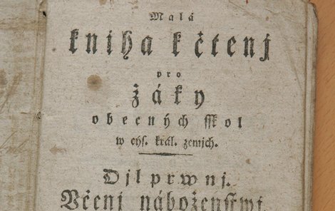 Malá kniha čtení pro žáky obecných škol neboli čítanka náboženství z roku 1819 psaná v češtině.