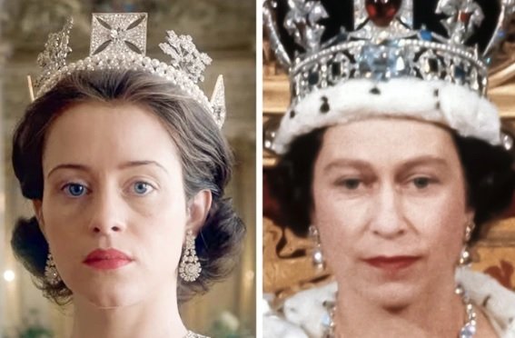 Claire Foy jako královna Alžběta II. v seriálu Koruna