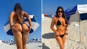 Claudia Romaniová na pláži v Miami.