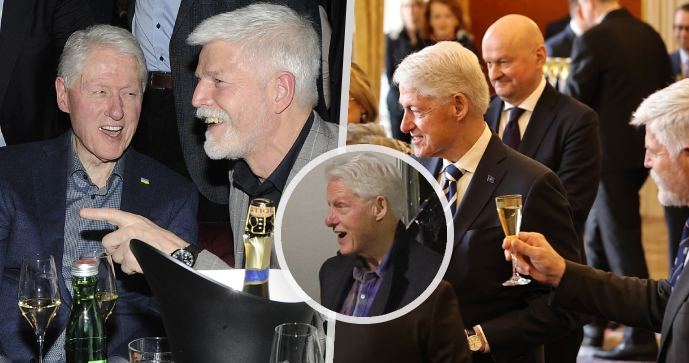 Bill Clinton v Praze.