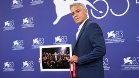 George Clooney na filmovém festivalu v Benátkách, září 2026