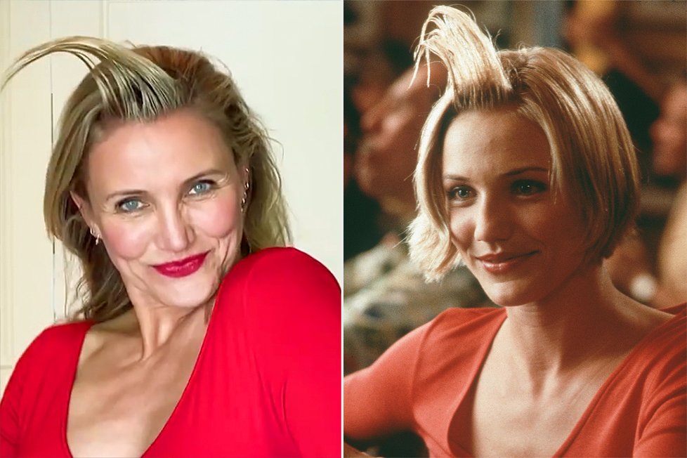 Cameron Diaz si zopakovala slavnou scénu s &#34;nagelovanými&#34; vlasy z filmu Něco na té Mary je