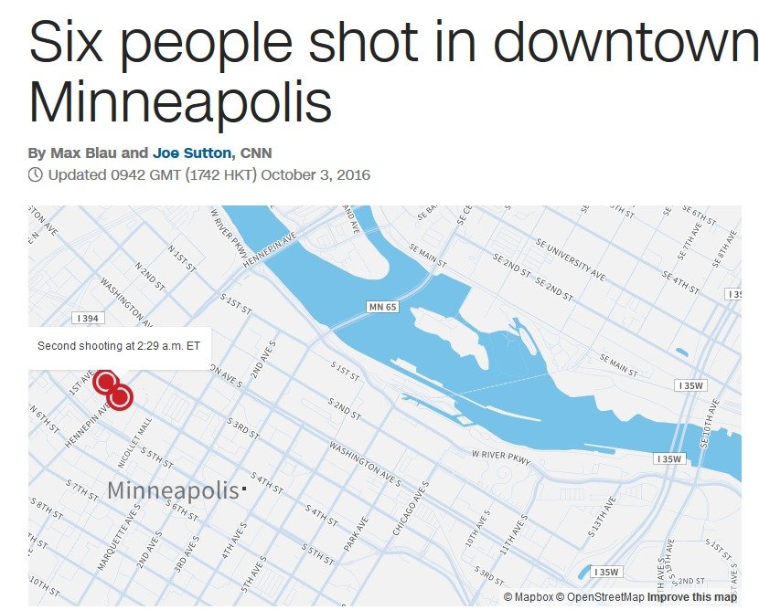 CNN na mapě ukazuje, kde přesně útočníci stříleli.