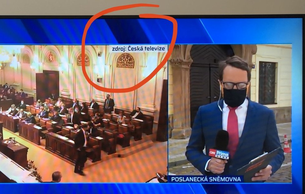 Zástupci šéfredaktora zpravodajství ČT se nelíbilo, že CNN Prima News přehnaně používá záběry České televize. Ty ale byly ze Sněmovních kamer. (6. 5. 2020)