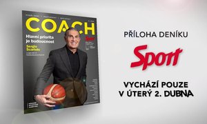 Dubnové vydání magazínu Coach a legendární basketbalový trenér Sergio Scariolo