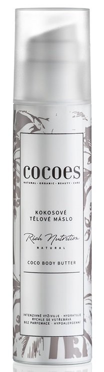 Kokosové tělové máslo Cocoes, 870 Kč (200 ml), koupíte na www.cocoes.cz