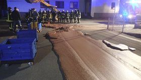Čokoládová pohroma uzavřela v Německu silnici.