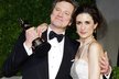 Herec Colin Firth (na snímku s manželkou) si za roli koktavého krále vysloužil Oscara