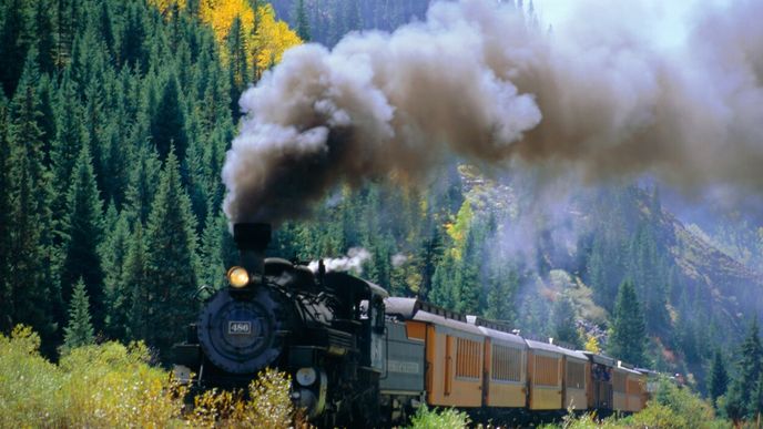 Parní lokomotiva na trase Durango - Silverton