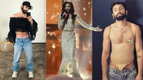 Vousatá zpěvačka Conchita Wurst v ráži: Růžové kalhotky, korzety a síťované body! 