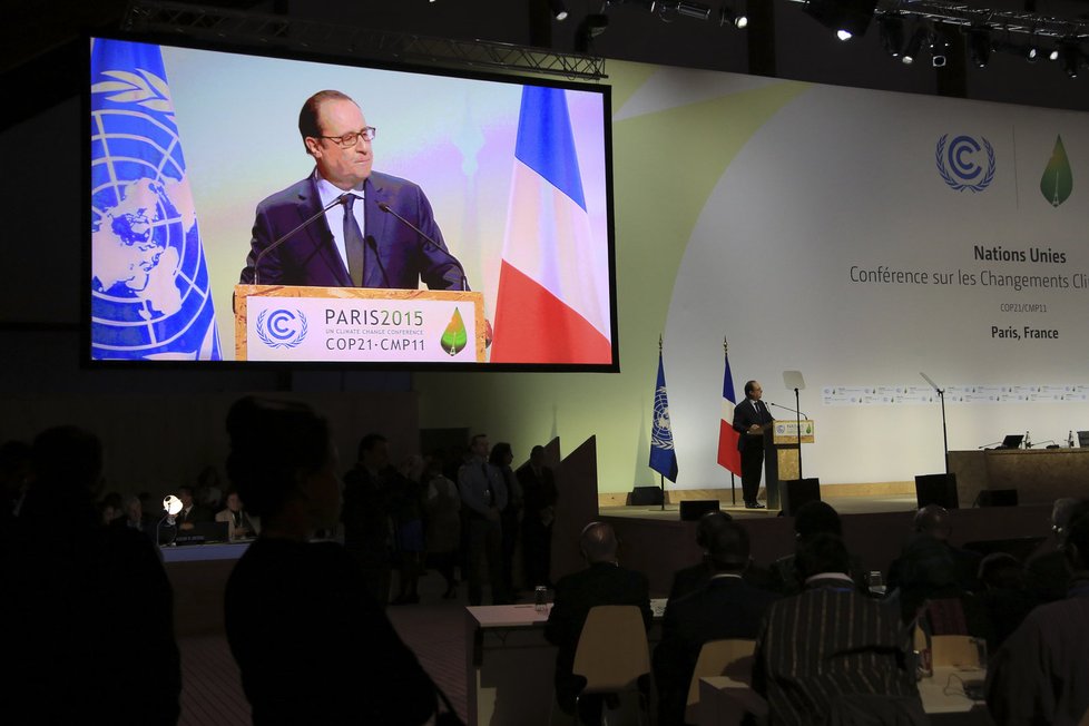 Klimatický summit v Paříži: Francouzský prezident Hollande při úvodním proslovu