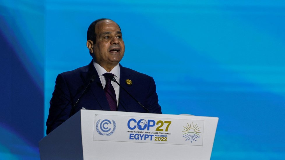 Klimatická konference COP27 v Egyptě: Egyptský prezident Abd al-Fattáh as-Sísí (7.11.2022)