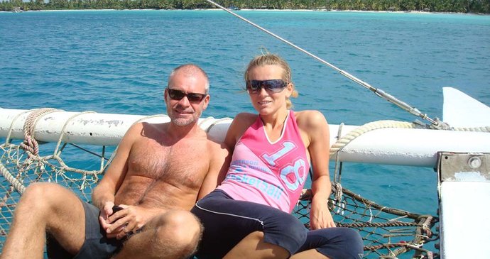 Richard s Janou na loňské dovolené v Karibiku
