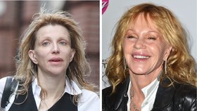 Zpěvačka Courtney Love a herečka Melanie Griffith patří k těm, které vypadají starší, než ve skutečnosti jsou.