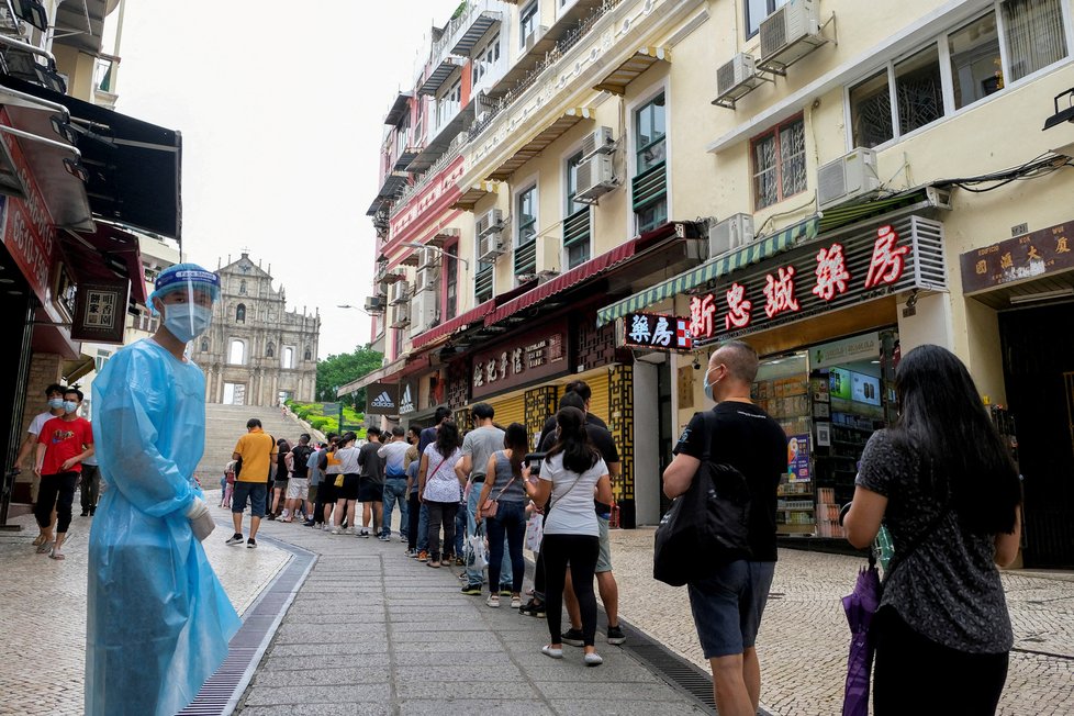 Masové testování na covid v čínském Macau