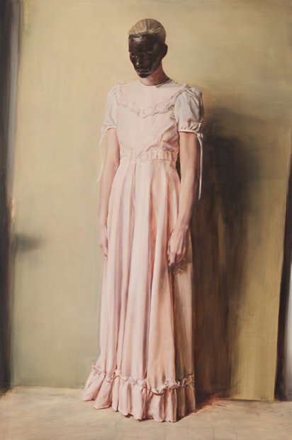 Michaël Borremans, Anděl, 2013, olej na plátně, 300 x 200 cm